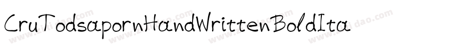 CruTodsapornHandWrittenBoldItalic-jdwG字体转换