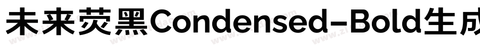 未来荧黑Condensed-Bold生成器字体转换