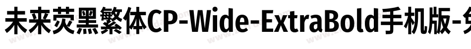未来荧黑繁体CP-Wide-ExtraBold手机版字体转换