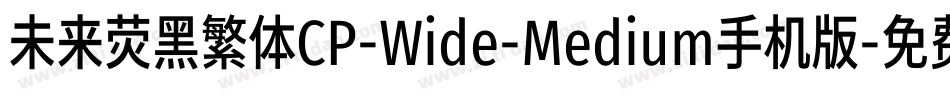 未来荧黑繁体CP-Wide-Medium手机版字体转换