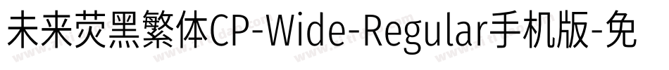 未来荧黑繁体CP-Wide-Regular手机版字体转换