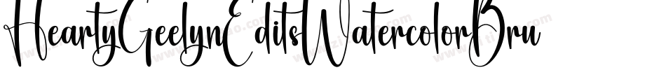 HeartyGeelynEditsWatercolorBrush-RLjA字体转换
