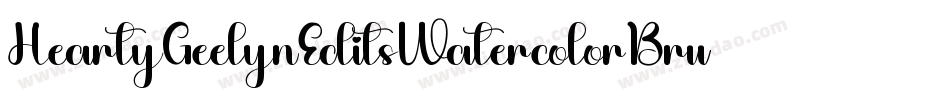 HeartyGeelynEditsWatercolorBrush-RLjA字体转换