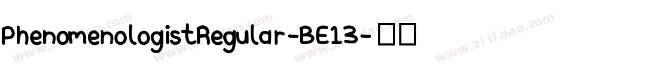 PhenomenologistRegular-BE13字体转换
