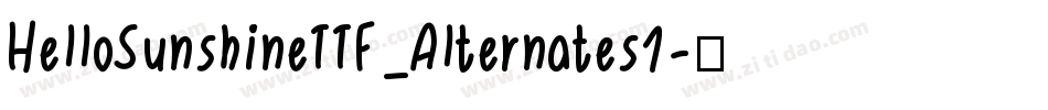 HelloSunshineTTF_Alternates1字体转换