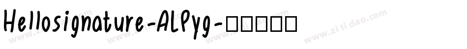 Hellosignature-ALPyg字体转换