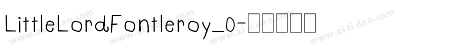 LittleLordFontleroy_0字体转换