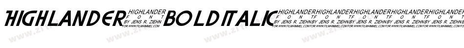 Highlander-BoldItalic字体转换