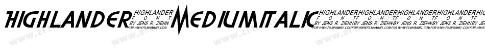 Highlander-MediumItalic字体转换