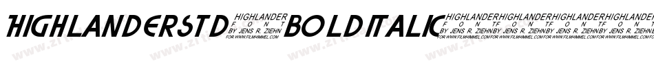 HighlanderStd-BoldItalic字体转换
