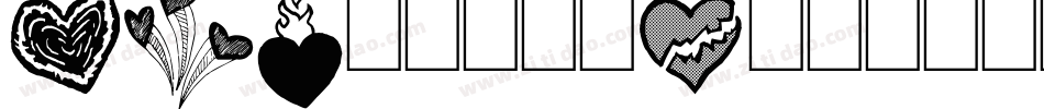 PWLittleHearts-1字体转换