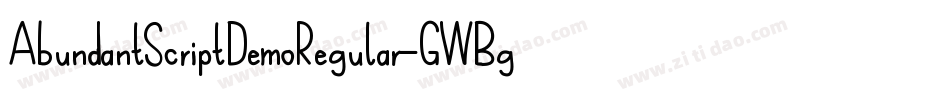 AbundantScriptDemoRegular-GWBg字体转换