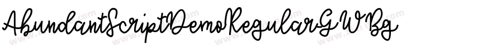 AbundantScriptDemoRegular-GWBg字体转换