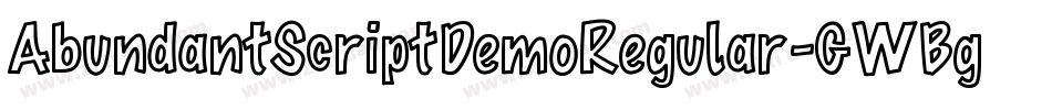 AbundantScriptDemoRegular-GWBg字体转换
