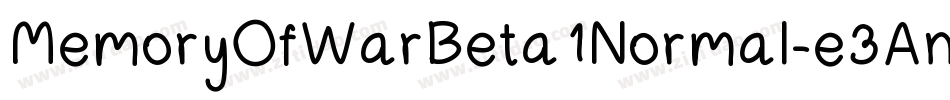 MemoryOfWarBeta1Normal-e3An字体转换