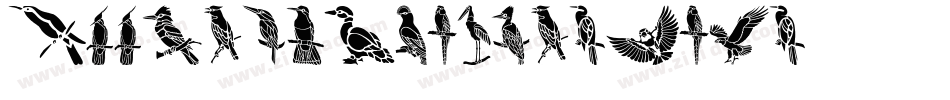 HffBirdStencil-2e1l字体转换