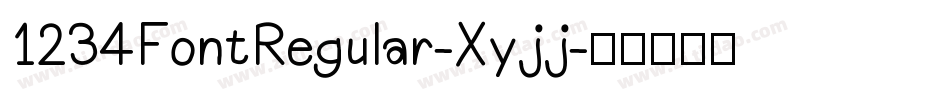 1234FontRegular-Xyjj字体转换