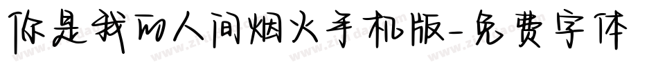 你是我的人间烟火手机版字体转换
