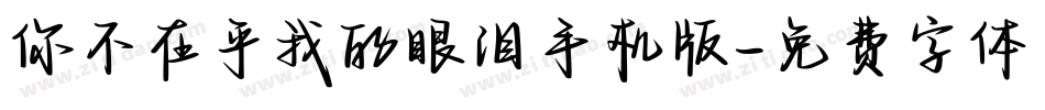 你不在乎我的眼泪手机版字体转换