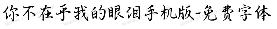 你不在乎我的眼泪手机版字体转换