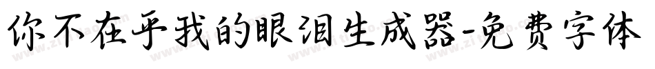 你不在乎我的眼泪生成器字体转换