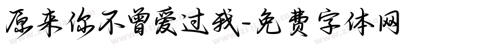 原来你不曾爱过我字体转换