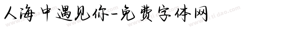 人海中遇见你字体转换