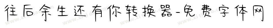 往后余生还有你转换器字体转换