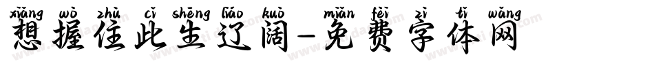 想握住此生辽阔字体转换