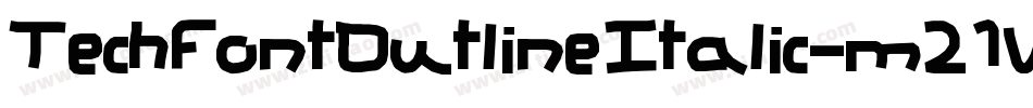 TechFontOutlineItalic-m21V字体转换