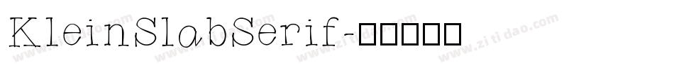 KleinSlabSerif字体转换