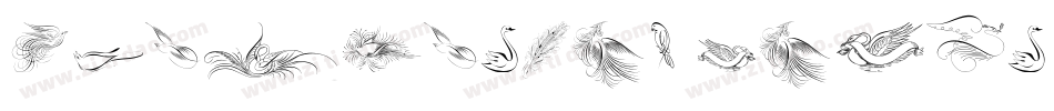 Penmanship-Birds-and-Ornaments字体转换