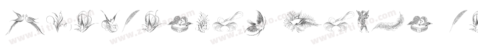 Penmanship-Birds-and-Ornaments字体转换