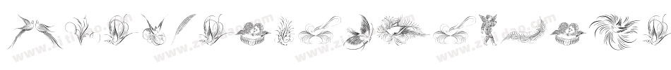 PenmanshipBirdsAndOrnamentsFree-jYK0字体转换