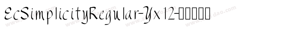 EcSimplicityRegular-Yx12字体转换