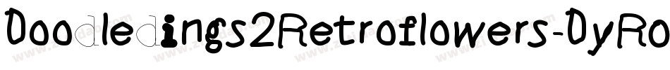 Doodledings2Retroflowers-DyR0字体转换
