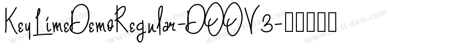 KeyLimeDemoRegular-DOOV3字体转换