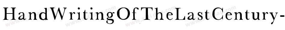 HandWritingOfTheLastCentury-DdJ1字体转换