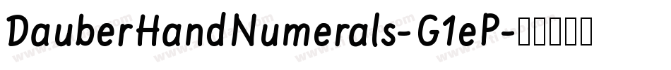 DauberHandNumerals-G1eP字体转换