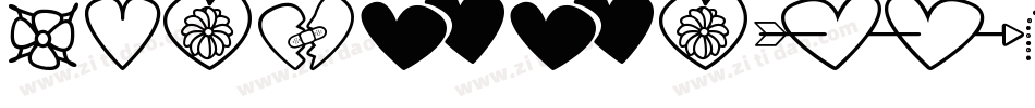 PWLittleHearts-1字体转换