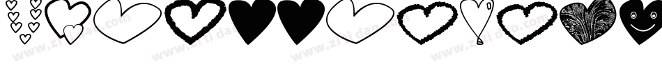 PWLittleHearts-1字体转换