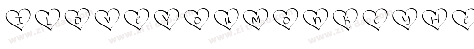 ILoveYouMonkeyHearted-Y0nv字体转换