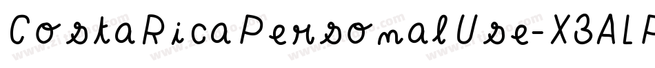 CostaRicaPersonalUse-X3ALP字体转换