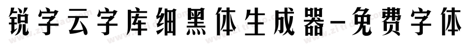 锐字云字库细黑体生成器字体转换