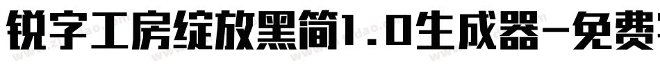 锐字工房绽放黑简1.0生成器字体转换