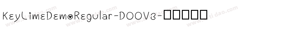 KeyLimeDemoRegular-DOOV3字体转换