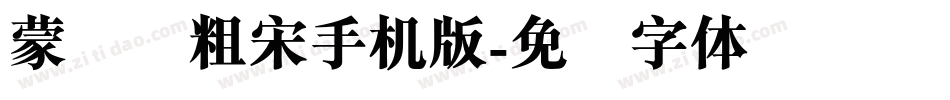 蒙纳简粗宋手机版字体转换