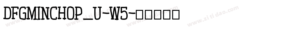 DFGMinchoP_U-W5字体转换