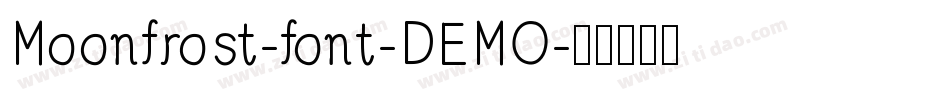 Moonfrost-font-DEMO字体转换