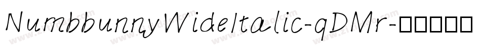 NumbbunnyWideItalic-qDMr字体转换